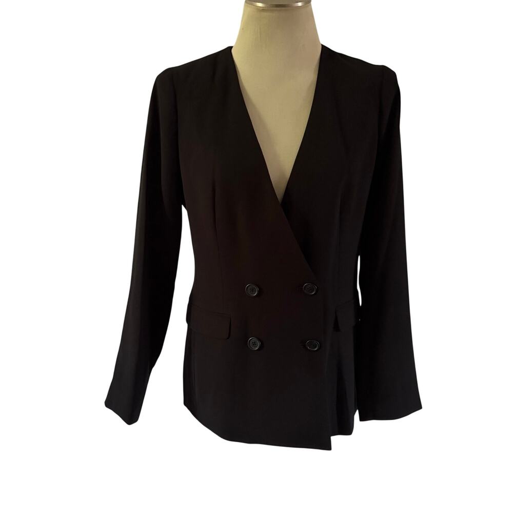 NWT J Crew Black V Neck French Girl Blazer Sz 6 Fitted Work Office Career